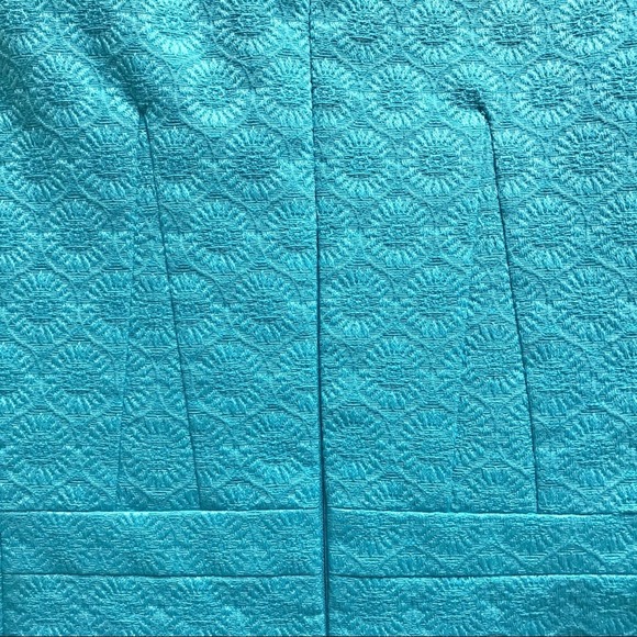 Alex Marie Womens Sheath Midi Dress Sz 4 Retro Turquoise Jacquard - Picture 6 of 7